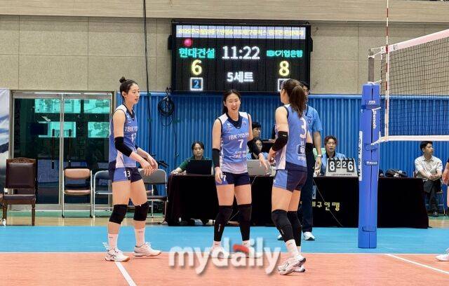 단양 대회에서 5전 전승으로 결승까지 오른 IBK기업은행./단양=이보미 기자