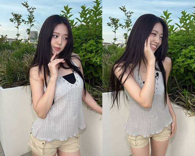 안유진이 싱그러운 매력을 뽐내고 있다. / 안유진 소셜미디어 캡처