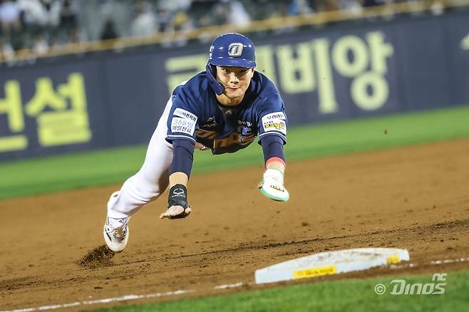 NC 김주원은 올해 전반기가 끝나기 전 20도루에 성공하며 빼어난 주루를 과시하고 있다. 그는 후반기 페이스를 높여 구단 역대 2번째 도루왕을 노려본다. 사진제공|NC 다이노스