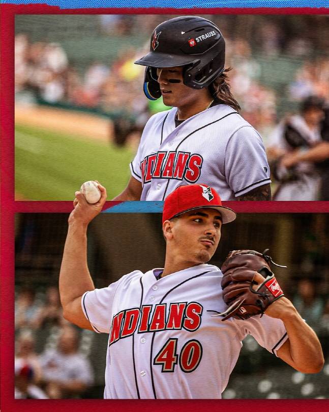 인디애나폴리스 소속 배지환(위)이 9일 맹타를 휘두른 뒤 구단 공식 SNS 계정의 메인을 장식했다./사진=인디애나폴리스 인디언스 공식 SNS