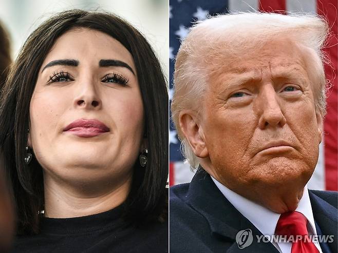 로라 루머와 트럼프 대통령 [AFP=연합뉴스 자료사진. 재판매 및 DB 금지]