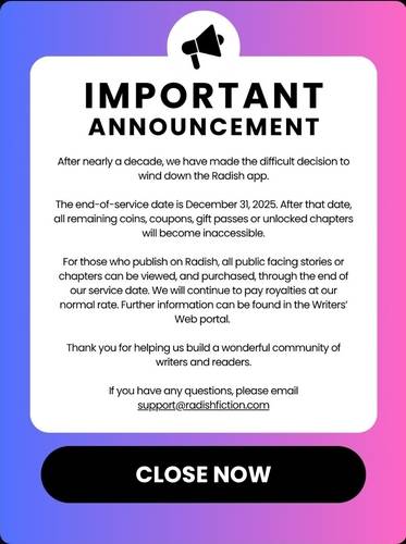 서비스 종료 공지한 래디쉬 앱 [래디쉬 앱 갈무리. 재판매 및 DB 금지]