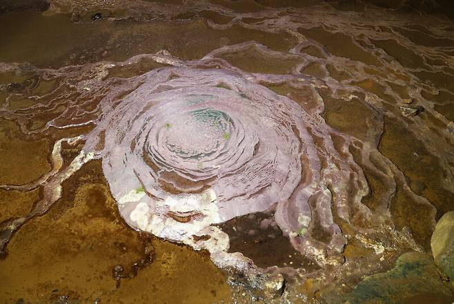 환선굴 투어의 대미를 장식하는 ‘옥좌대’. 박미향 기자