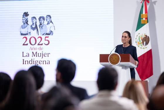 클라우디아 셰인바움 멕시코 대통령이 7일(현지시간) 대통령궁에서 '마냐네라'로 불리는 아침 기자회견을 하고 있다. 멕시코 연방정부 홈페이지