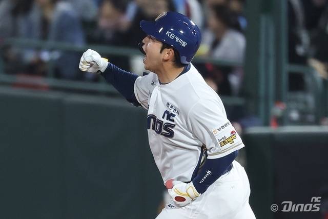 오영수는 10일 창원 삼성전에서 역전 결승타를 쳤다. 사진=NC 제공