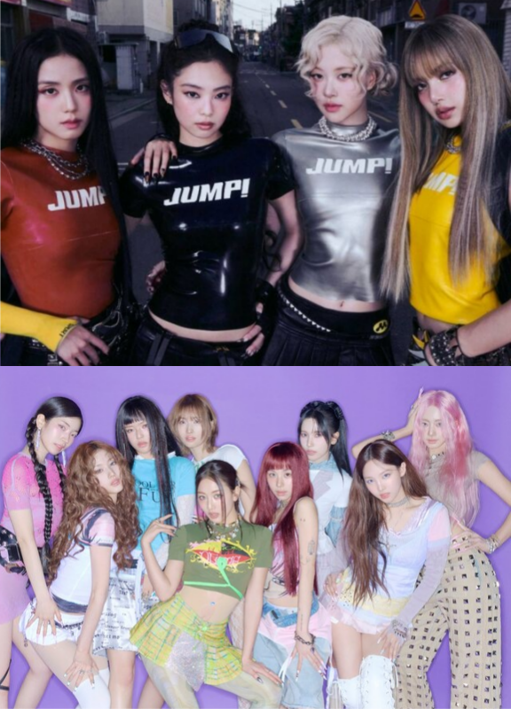 블랙핑크(위쪽), 트와이스. / JYP엔터테인먼트, YG엔터테인먼트