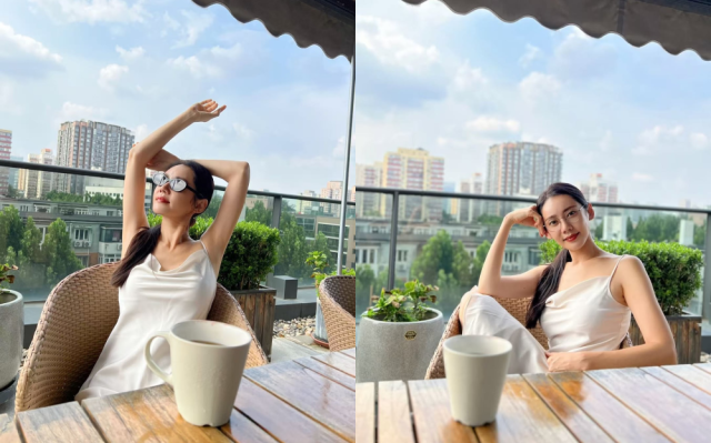 배우 추자현이 테라스에서 여유로운 일상을 공개했다. / 추자현 인스타그램 캡처