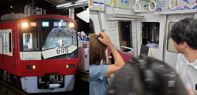 사고가 발생한 일본 지하철 [SNS 'X' (@SUKIYAKI_COMEON) 캡처]