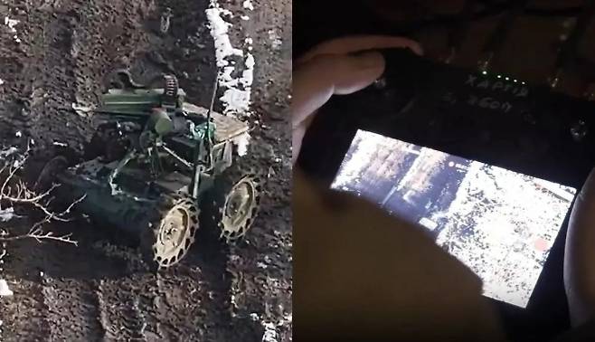 우크라이나군이 지상 로봇을 조종해 적진에 투입하는 모습. 자료사진