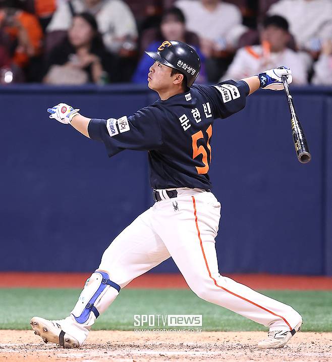 ▲ 후반기 성적 및 올 시즌 최종 성적이 관심을 모으는 문현빈 ⓒ곽혜미 기자