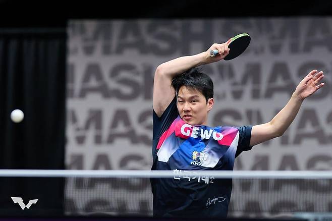 WTT 미국 스매시에 출전한 안재현의 경기 장면 [WTT 인스타그램 캡처. 재판매 및 DB 금지]