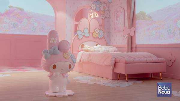 마이멜로디의 컬러를 담아 핑크빛으로 꾸며진 '마이멜로디룸'.&nbsp;ⓒ산리오코리아