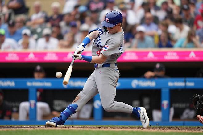 PCA가 7회초 솔로홈런을 터뜨리고 있다. Imagn Images연합뉴스