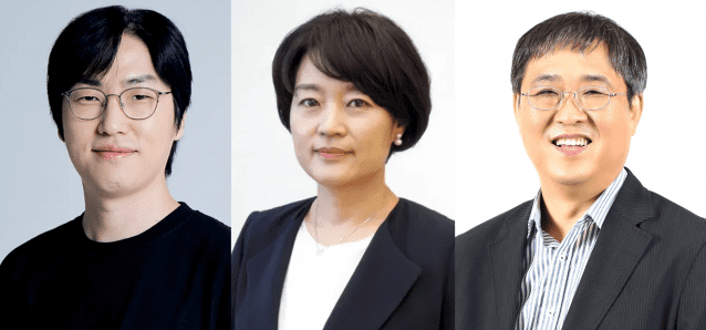 왼쪽부터 하정우 AI미래기획수석, 한성숙 중소벤처기업부 장관 후보, 최휘영 문화체육관광부 장관 후보