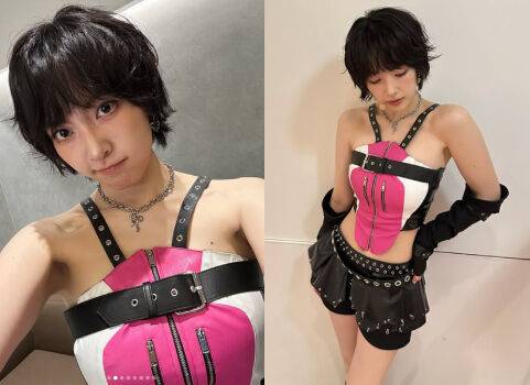 걸그룹 카라의 막내이자 배우 강지영이 파격적인 의상을 입고 사진을 찍고 있다. / 강지영 개인 인스타그램