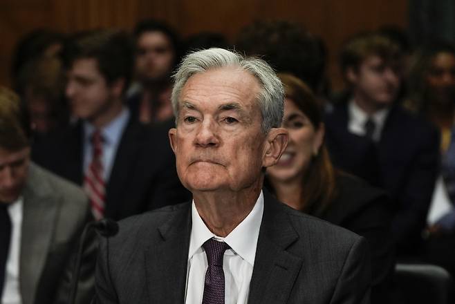 지난 6월 제롬 파월 미국 연방준비제도(Fed) 의장이 미국 워싱턴 캐피톨 힐에서 열린 상원 은행위원회 청문회에 참석했다. [AP]