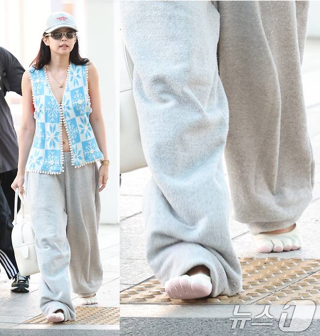 제니의 발가락 신발이 화제다. ⓒ News1 권현진 기자