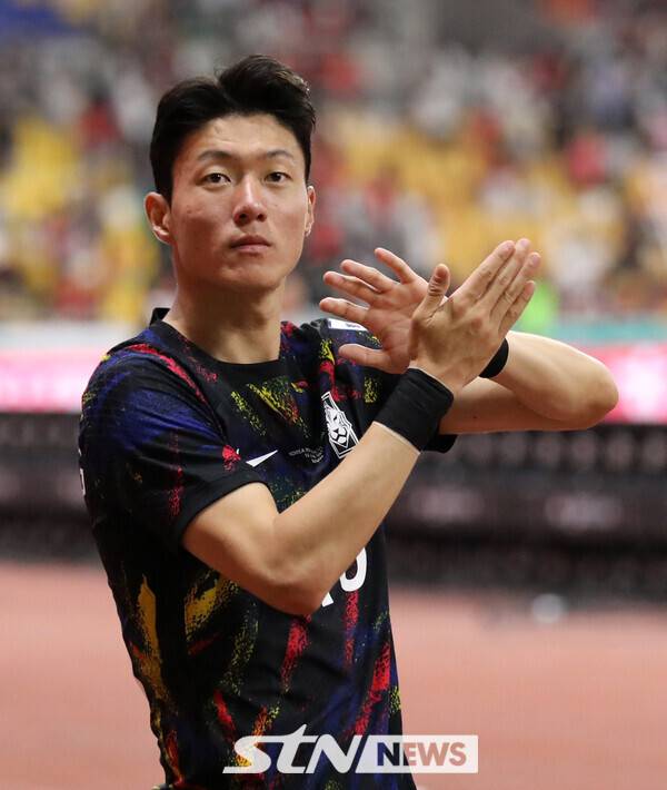 대한민국 대표팀 시절 황의조. 사진┃뉴시스