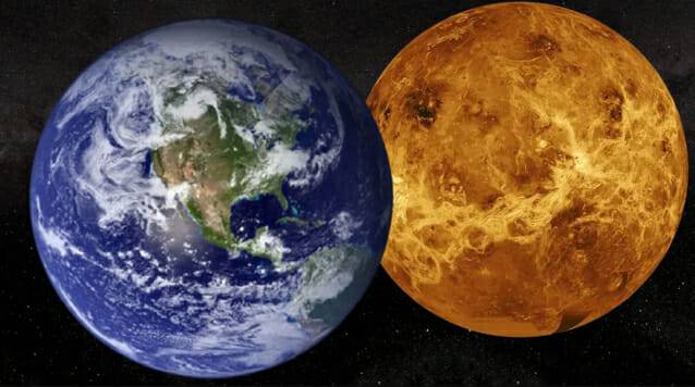 금성과 지구의 모습 (출처= Robert Lea (Canva로 제작)/NASA)
