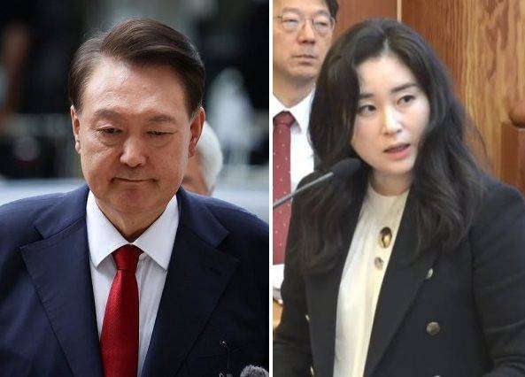 윤석열 전 대통령, 김계리 변호사 /사진=뉴시스