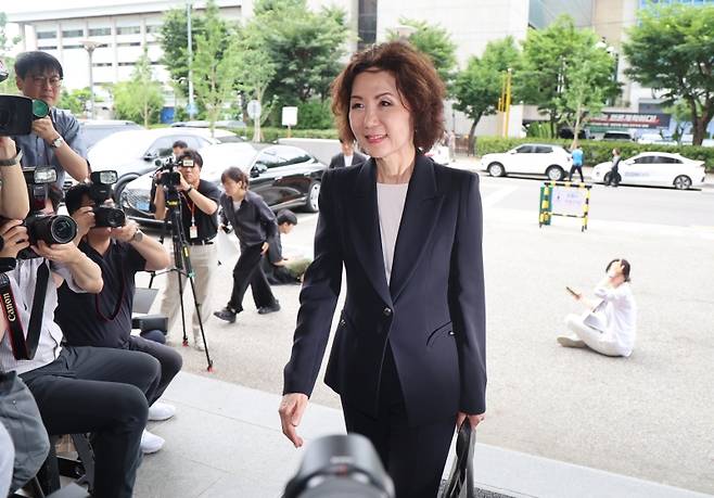 ▲출근하는 이진숙 교육부 장관 후보자 [연합뉴스]