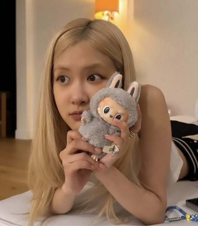Blackpink's Rose is seen holding her Labubu doll. (Instagram)