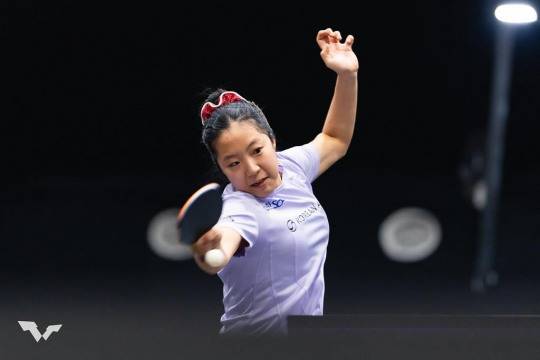 WTT 미국 스매시 경기에 나선 신유빈. 사진[연합뉴스]