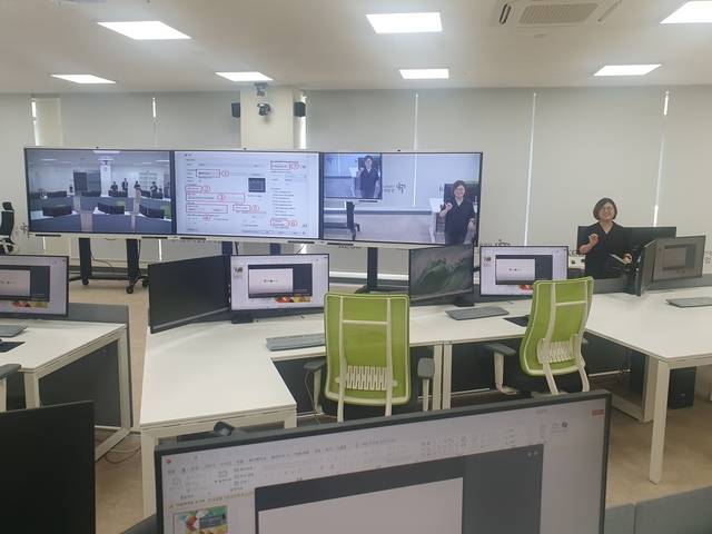 경기남부직능원 내 청각장애인들이 주로 이용하는 스마트 강의실 모습. 정철순