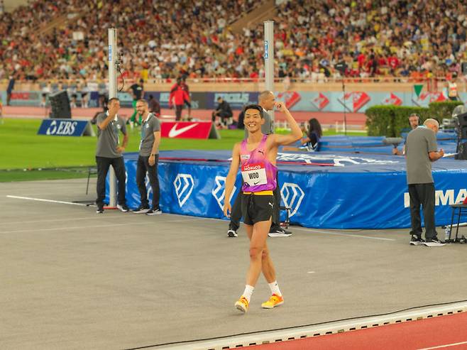 [서울=뉴시스] 남자 높이뛰기 우상혁. (사진=대한육상연맹 제공) *재판매 및 DB 금지
