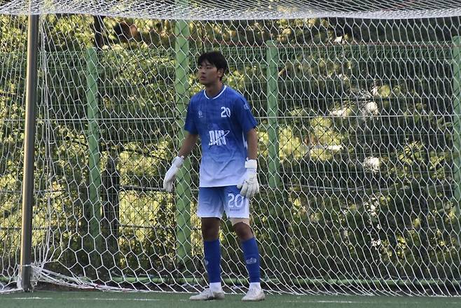 ▲ 단국대 골키퍼로 나선 윤근영