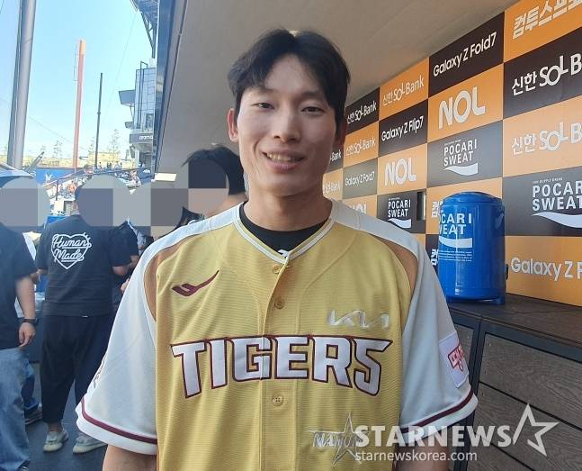 KIA 김호령이 12일 대전 한화생명 볼파크에서 열린 2025 신한 SOL Bank KBO리그 올스타전을 앞두고 취재진과 인터뷰에 응했다. /사진=김동윤 기자