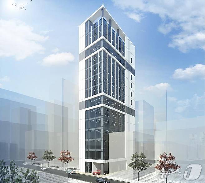 LG트윈스 야구선수 김현수가 소유부지에 짓고 있는 서초동 HS타워 조감도(아카드림 건축사무소 제공)