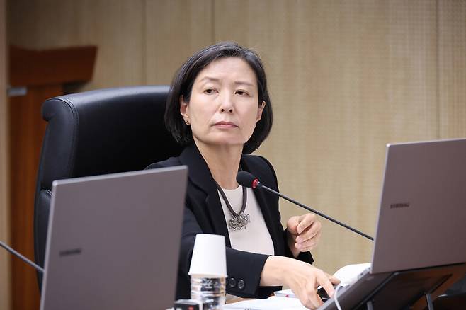 지난 6월9일 인권위 전원위원회에 참석한 이숙진 상임위원. 정용일 선임기자 yongil@hani.co.kr