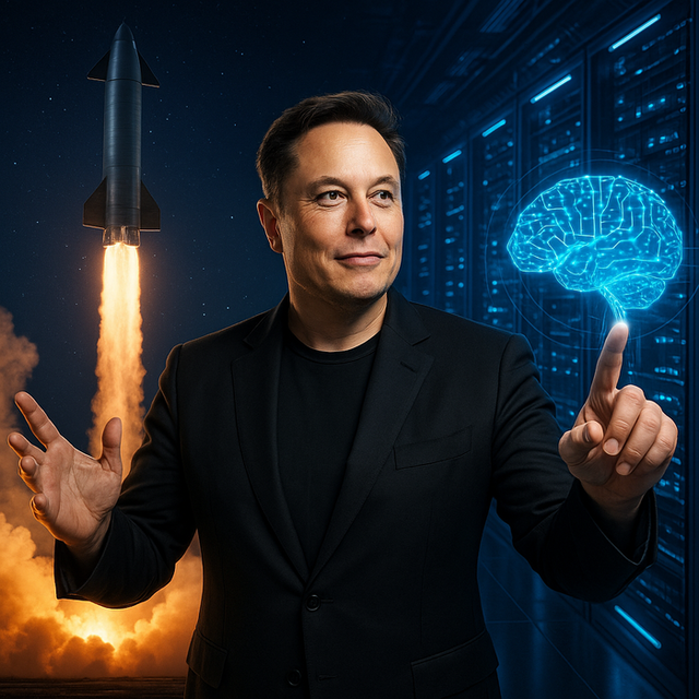 ▲ 일론 머스크 스페이스X, xAI에 대규모 투자. [챗GPT 생성]
