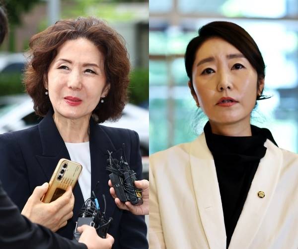 Lee Jin-sook, nominee for education minister (left); Kang Sun-woo, nominee for gender equality minister. Yonhap