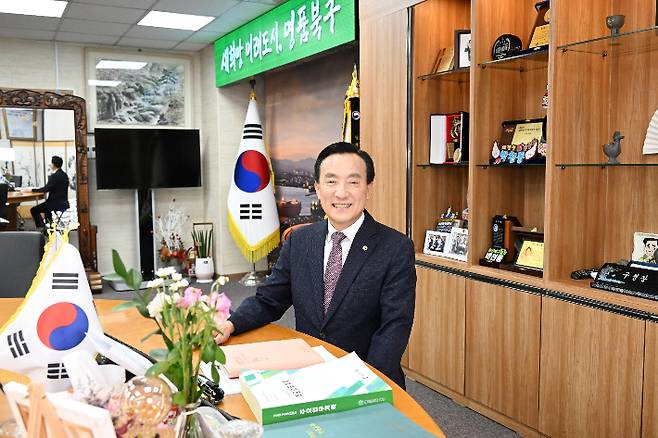 박천동 울산북구청장이 지속가능한 미래도시 만들기에 집중해 도시 경쟁력을 높였다고 설명했다. 울산북구청 제공