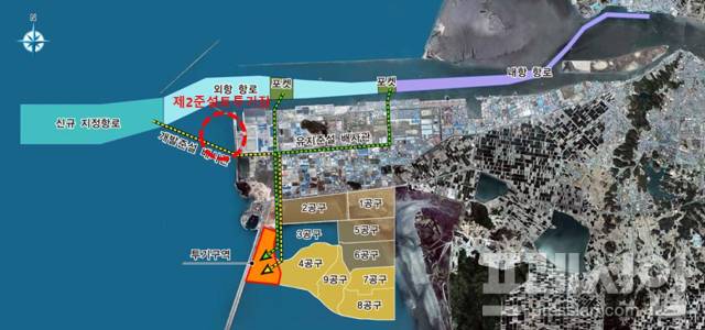 ▲군산항 제2준설토 투기장 위치도 ⓒ
