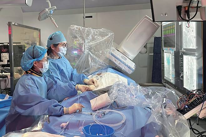 심방세동의 새로운 치료법인 '펄스장 절제술' 시행 모습 ⓒ서울아산병원 제공