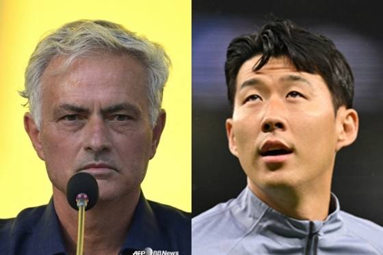 조세 무리뉴(왼쪽) 감독과 손흥민. /AFPBBNews=뉴스1