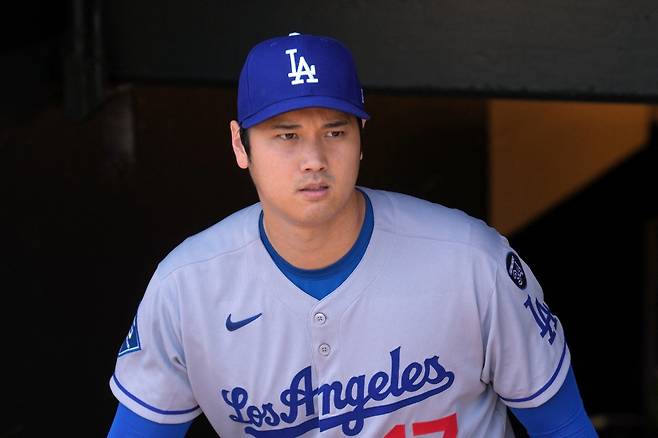 LA 다저스 오타니 쇼헤이가 13일(한국시간) 미국 캘리포니아주 샌프란시스코의 오라클파크에서 열린 2025 미국 메이저리그(MLB)에 선발 등판해 3이닝 1피안타 1볼넷 4탈삼진 무실점을 기록했다. 오타니의 시즌 평균자책점은 1.50에서 1.00으로 하락했다. Imagn Images 연합뉴스