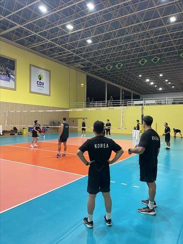 브라질에서 전지훈련중인 남자배구 대표팀 [대한배구협회 제공. 재판매 및 DB 금지]
