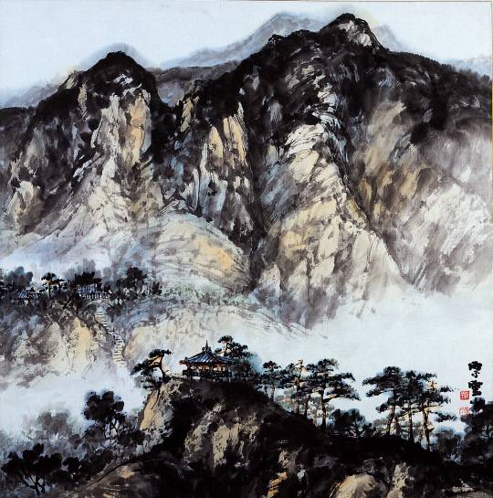 조평휘 '산가', 69x67cm, 종이에 수묵담채, 1996, 대전시립미술관 제공