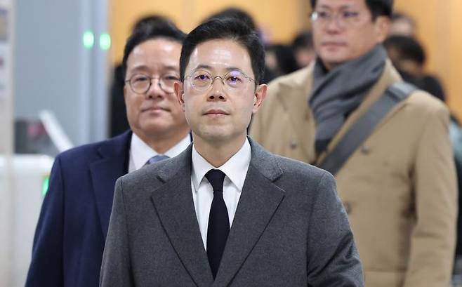 손준성 검사장이 지난해 12월6일 오후 서울 서초구 서울중앙지방법원에서 '고발사주 공직선거법 위반' 혐의 등 항소심 선고공판에 출석하고 있다. ⓒ뉴시스