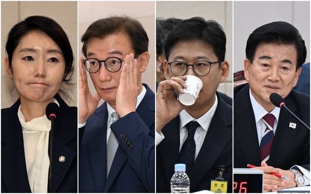 여성가족부, 해양수산부, 과학기술정보통신부, 통일부 등 4개 부처 장관 후보자 인사청문회를 시작으로 이재명정부 1기 내각 검증이 14일 막을 올렸다. 왼쪽부터 청문회장에 나온 강선우 여가부 장관 후보자, 전재수 해수부 장관 후보자, 배경훈 과기부 장관 후보자, 정동영 통일부 장관 후보자 모습. 최현규 이병주 기자