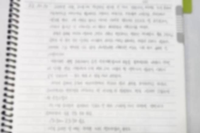 유품 정리를 하다 발견한 진원 씨의 일기장. 김새별 씨 제공