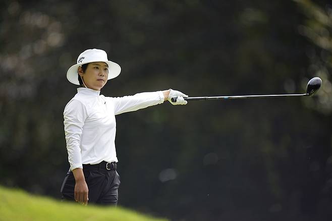이소미가 13일 프랑스 에비앙레뱅의 에비앙리조트GC에서 열린 LPGA 투어 아문디 에비앙 챔피언십 최종라운드 4번홀에서 드라이버샷을 준비하고 있다.  에비앙레뱅｜AP연합뉴스