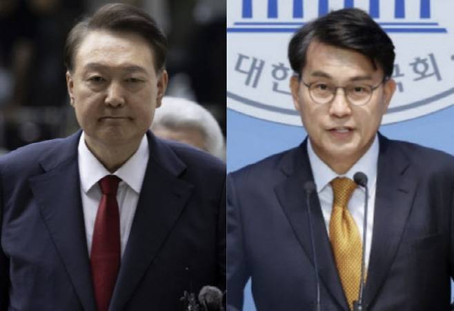 윤석열 전 대통령과 윤상현 국민의힘 의원이 각각의 특검팀에 압수되거나 제출한 아이폰 휴대전화 비밀번호를 제공하지 않는 것으로 나타났다. (사진=이데일리DB, 연합뉴스)