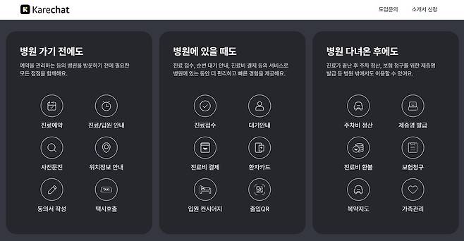 (케어챗 홈페이지 화면 캡처)