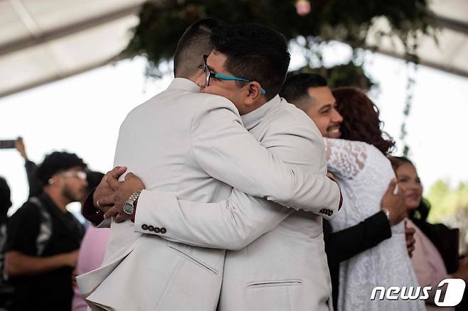 멕시코 네사우알코요틀에서 열린 밸런타인데이 기념 단체 결혼식. (특정 기사 내용과는 무관한 자료사진) ⓒ AFP=뉴스1 ⓒ News1 권진영 기자