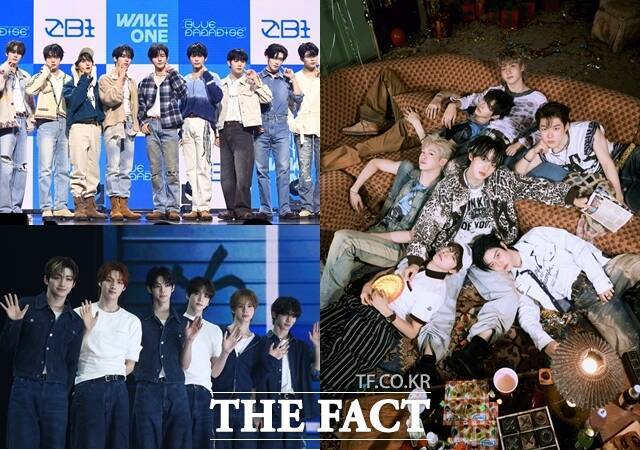 제로베이스원(왼쪽 위부터 시계방향)과 클로즈 유어 아이즈, 투어스가 출격하는 '2025 더팩트 뮤직 어워즈'는 오는 9월 20일 마카오 아웃도어 퍼포먼스 베뉴에서 개최된다. /언코어, 더팩트 DB